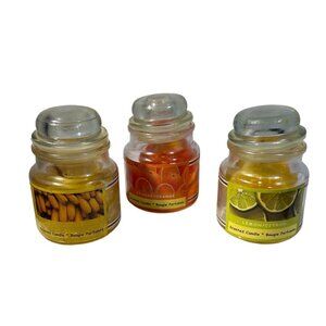 Scented Jar Candles Lemon Orange & Banana "Fruit Slices" In the Wax 3.03 Oz Each